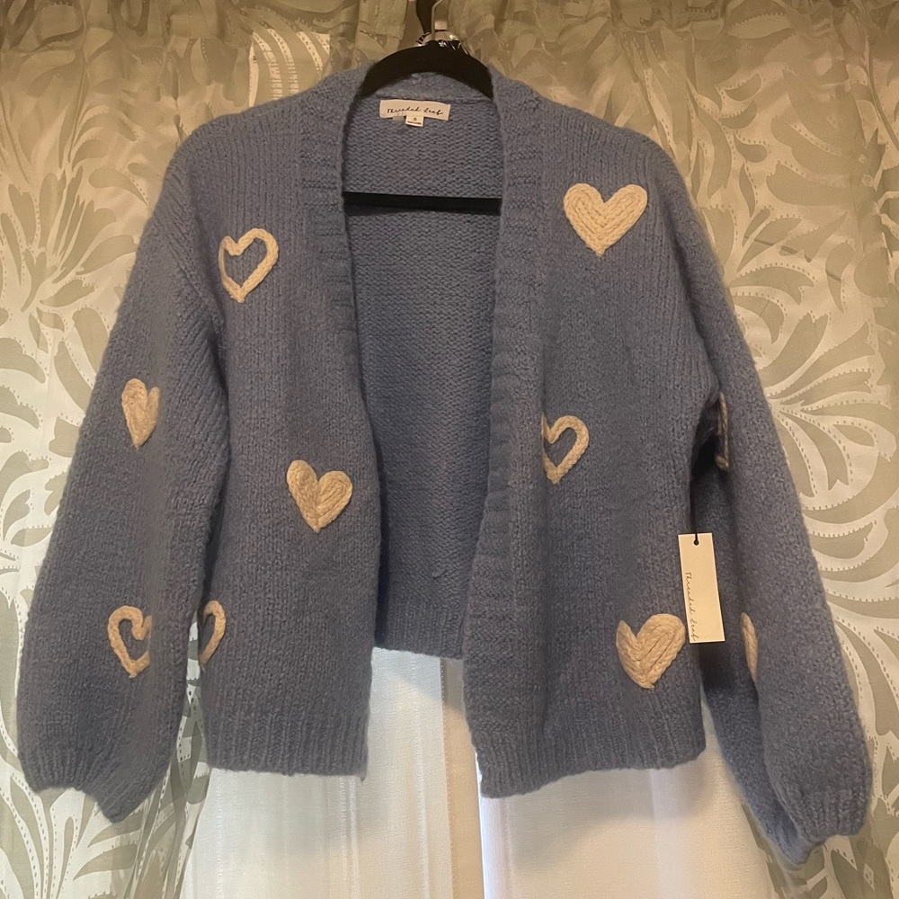 Charming Heart Embellished Cardigan